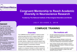 NYU: Congruent Mentorship to Reach Academic Diversity in Neuroscience Research (COMRADE)
